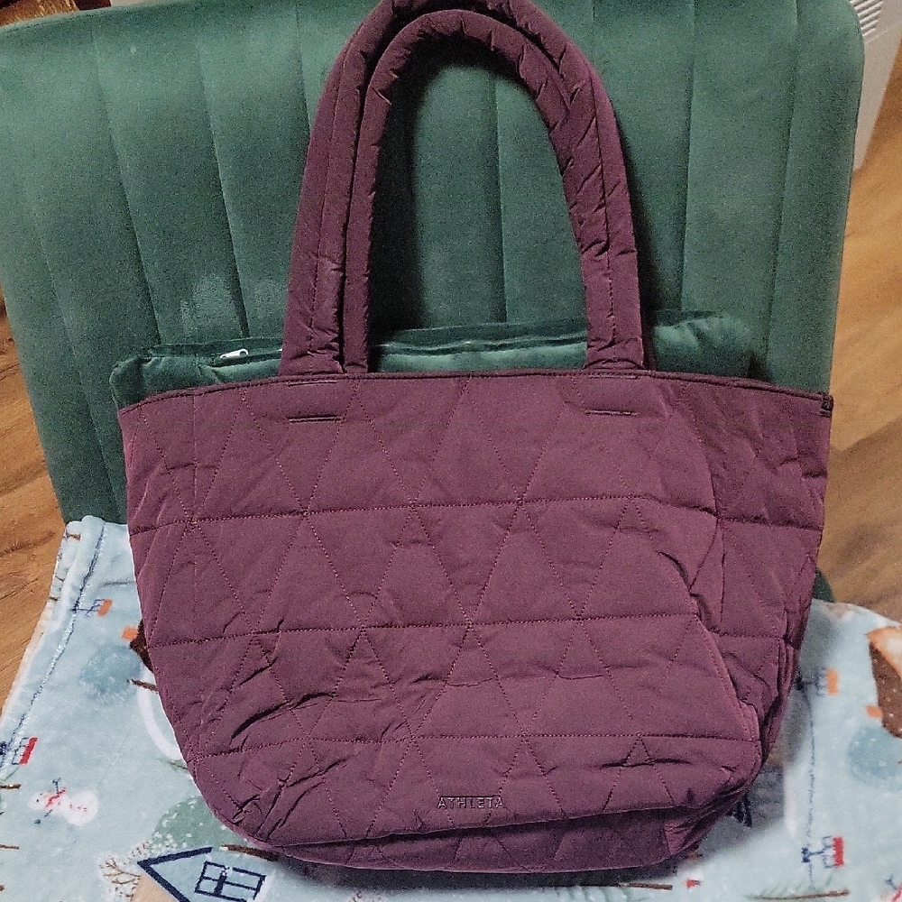 Athleta Quilted Tote in Rich Purple